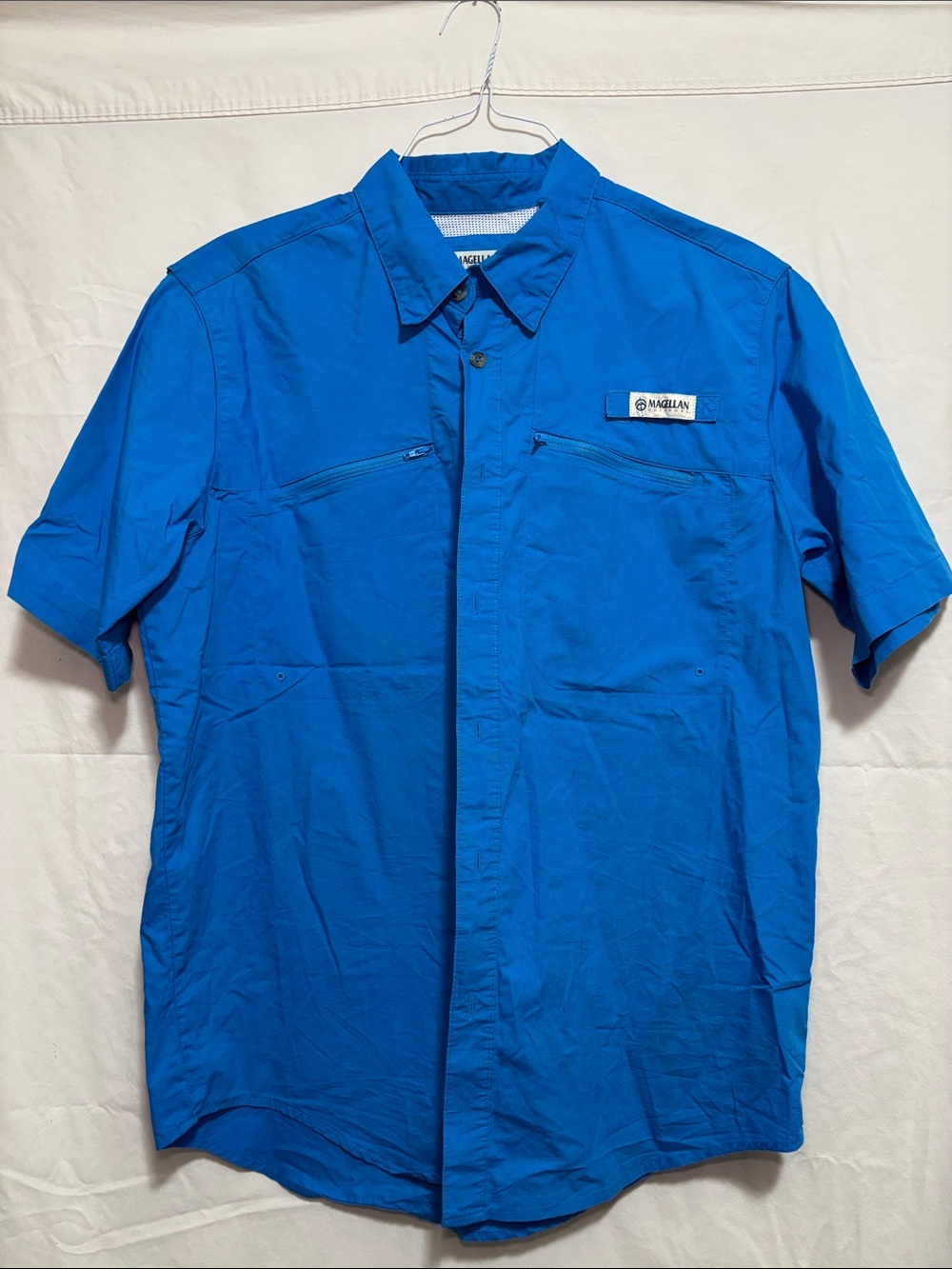 Magellan Outdoors Men’s Short Sleeve Button-Down Shirt - Royal Blue Medium